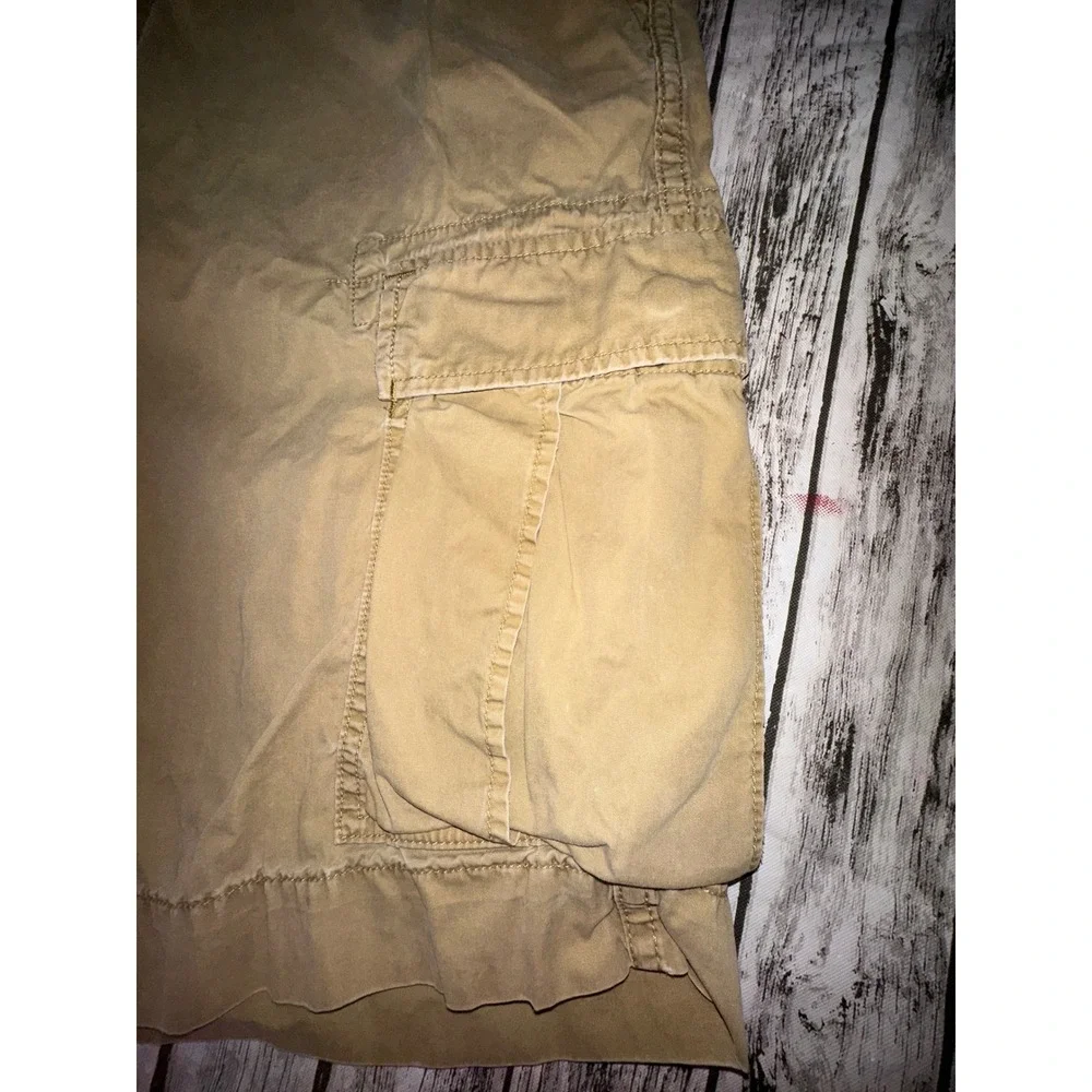 Ralph Lauren Polo Jeans Co. Beige Military Surplus Cargo Shorts Size 34 Vintage‎